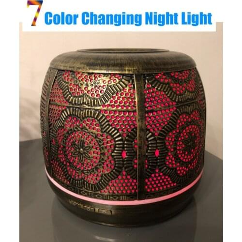 Metal Essential Oil Diffuser 500Ml Aroma Diffuser Ultrasonic Aromatherapy Humidifier Cool Mist Maker for Home Office