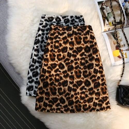 Leopard Mini Korean Fashion Style Autumn Summer Skirts For Vintage Kawaii WomenS 2021 Clothes High-Waisted Skirt Harajuku