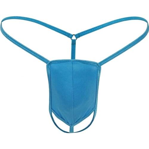 Mens Sexy Mini Micro Pouch G Strings Breathable Cotton Thongs Bikini Tanga T Back Panties Open Crotch Gay Underwear Lingerie