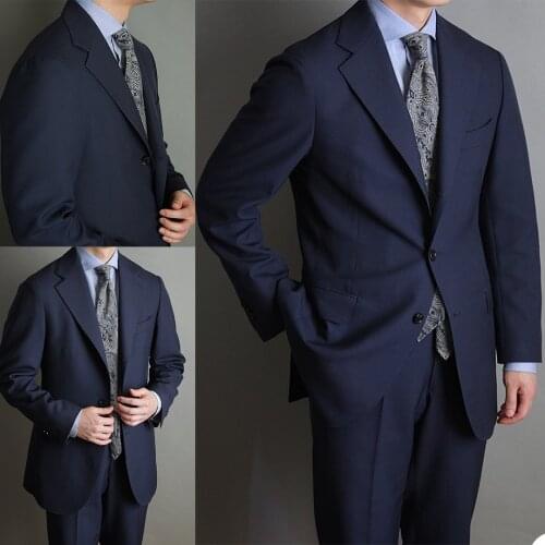 Men Loose 2 Pieces Set Formal Slim Fit Tuxedos Prom Suit / Male Groom Wedding Blazers High Quality Dress Jacket Coat Pants Vest