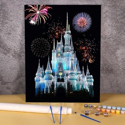 Fireworks Coloring By Numbers Painting Kit Oil Paints 50*70 Paiting By Numbers Wall Decoration Crafts For Wholesale