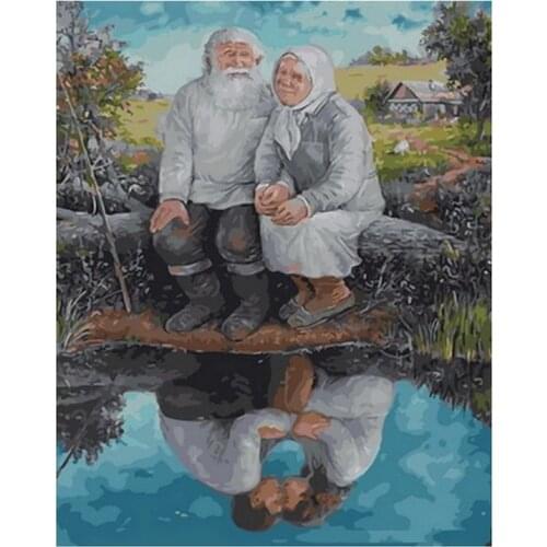 Unframe diy paintings by numbers figure painting pictures by number for home decor 4050cm conjugal love