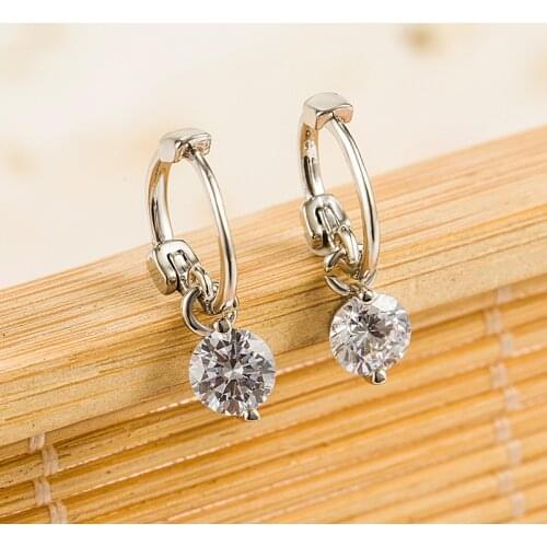 Natural Zircon Gemstone Jewelry S925 Sterling Silver Earring Women Orecchini Aros Mujer Bizuteria Silver 925 Jewelry Earring Box
