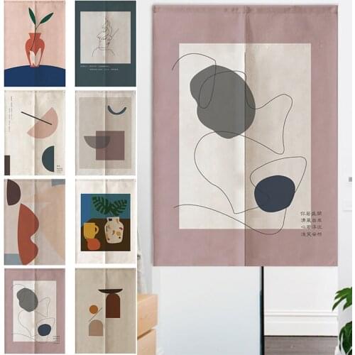 Nordic Door Curtain INS Style Half-curtains Kitchen Entrance Curtain Room Divider Tapestry for Home Caffee Doorway Decoration