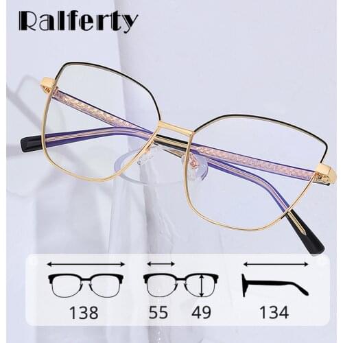 Ralferty Womens Glasses Anti Blue Computer Glasses Retro Cat Eye Frame For Myopia Prescription Glasses Eyeglasses oculos
