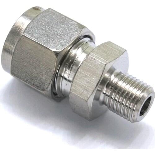 Fit Tube O/D 10mm To M10x1 Female 304 Stainless Ferrule Pneumatic Fitting Pressure Gauge