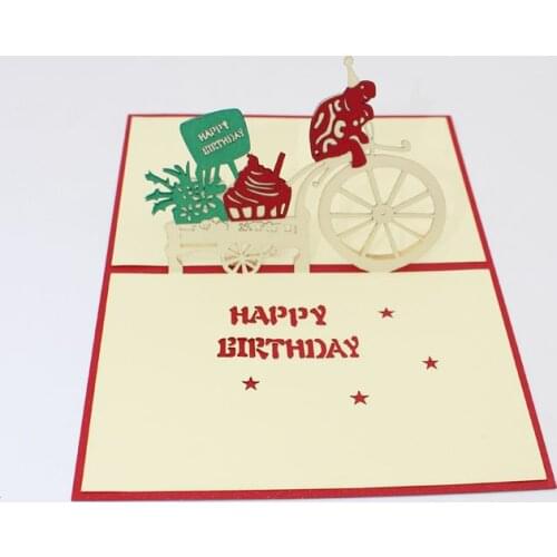 3D Handmade Baby Cartoon Giving Gift Turtle Kids Birthday Party Paper Invitation Greeting Card + Envelope Boy Girl Creative Gift