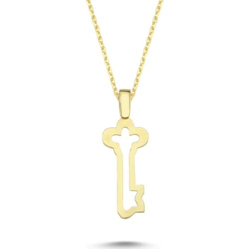 14k (585) Gold Key Pendant, Necklace