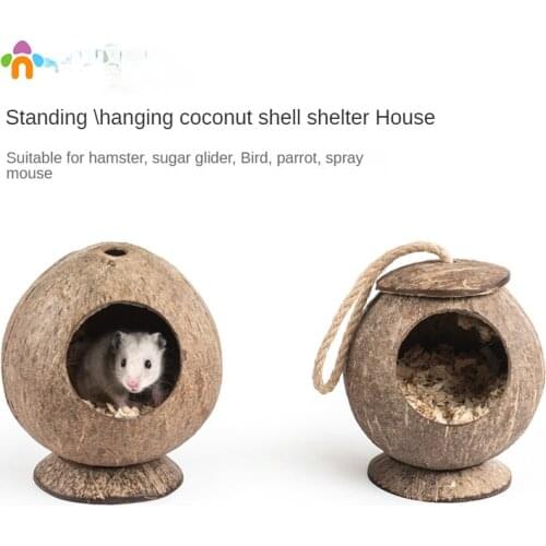 Pet Hamster Small Animal Accessories Feeding Supplies Coconut Shell Charcoal Hamster Nest