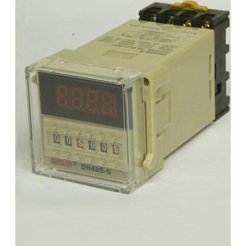 DH48S-S 0.1s~99h Repeat Cycle SPDT Time Relay Counter with Socket/Base AC110V/220V/380V/36V DC 24V/12V Digital Timer Relay