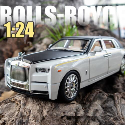 1:24 Rolls-Royce Phantom Luxury Car Alloy Diecast Metal Toy Vehicles Car Model Simulation Sound Light Collection Childrens Gift