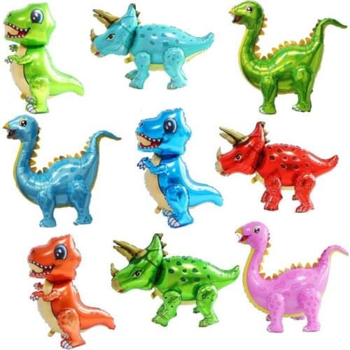 1pc Large 4D Walking Dinosaur Foil Balloons Boys Animal Balloons Childrens Dinosaur Birthday Party Jurassic World Decor Balloon