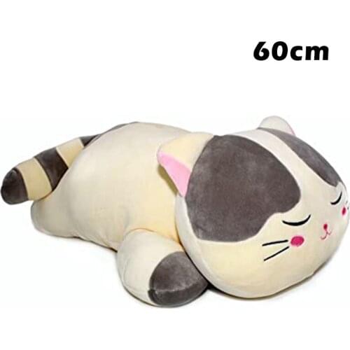 Cute Pillow Sleeping Cat Shape Hugging Pillow Stuffed Animals Plush Soft Toy Xmas Gift For Kids AC889