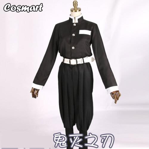 [Stock]Anime Demon Slayer Kimetsu no Yaiba Team Uniform Agatsuma Zenitsu Kamado Tanjirou Cosplay Costume Halloween Suit For Men