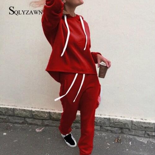 Womens Casual Sport Two Piece Pants Set Fashion Streetwear Hooded Sweatshirt Top and Jogger Female Matching Tracksuit Outfits