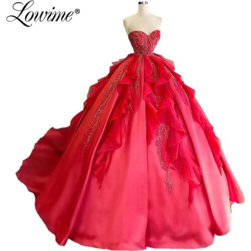 Saudi Arabia Dubai Prom Dresses Long Puffy Beaded Evening Dress 2020 Robe De Soiree Aibye Turkish Customized Party Gown Vestido