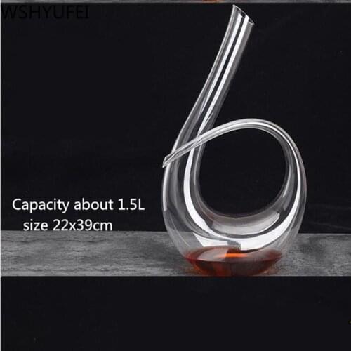 1PCS/lot European wine decanter Personality u-type pouring pot Household crystal glass wine set WSHYUFEI