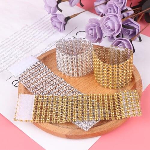 10pcs Napkin Ring Chairs Buckles Multicolor Wedding Event Decoration Crafts Rhinestone Bows Holder Handmade Party Supplies