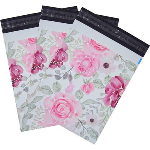 10PCS 10.2x14.5'' Flowers Printing Rose Courier Poly Mailer Packaging Envelopes Shipping Pouches