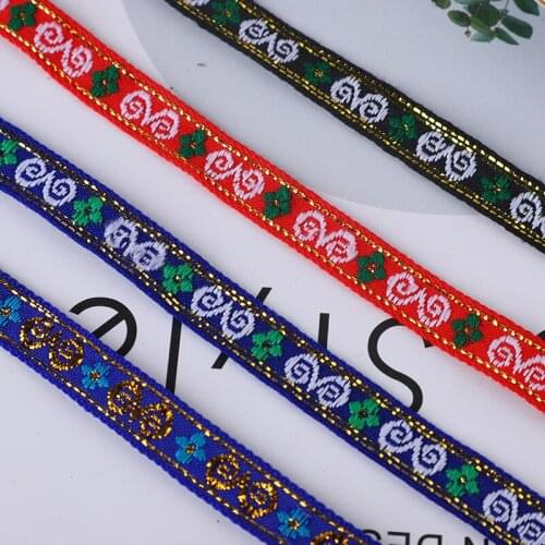 11 yards Retro Ethnic Jacquard Embroidery Ribbon for Diy Curtains Home Textiles Trims Clothing Accessories