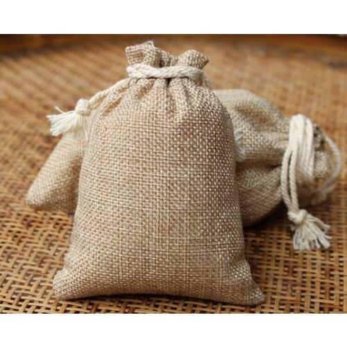 20*30 2pcs Vintage Style handmade Jute Sacks Drawstring gift bags for jewelry/wedding/christmas Packaging Linen pouch Bags