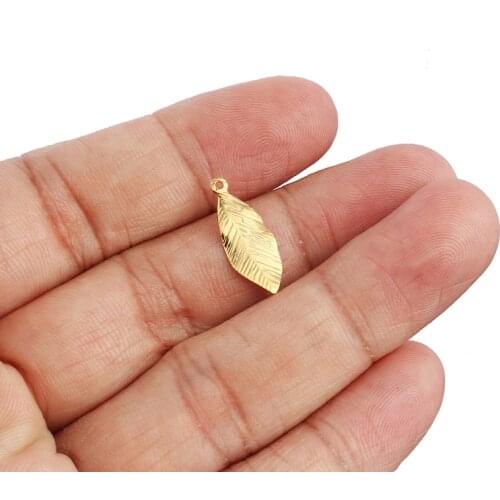 20pcs Stainless Steel Leaf Pendant Jewelry Charms Plants Pendant For DIY Accessories Jewelry Making DIY Handmade Fitting