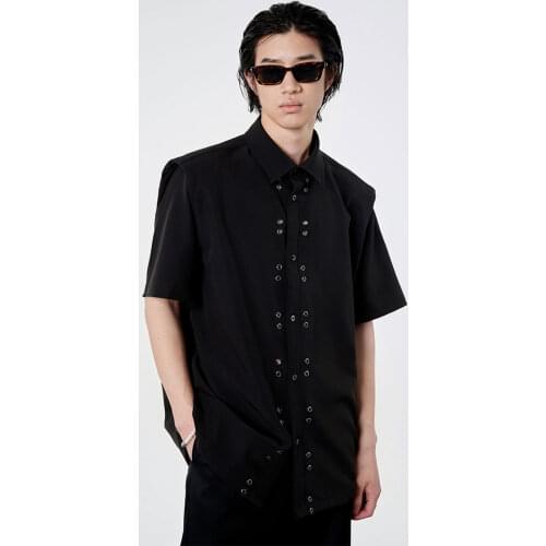 S-6XL 2021 New Men Womens clothing Hair Stylist Show Original design decorative shoulder pad Loose Shirt Plus size costumes