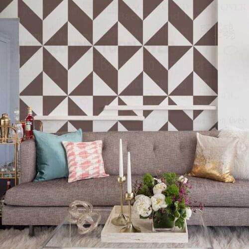 40cm - 80cm Stencil For Wall Large Decor Painting Furniture Template On The Door Tiles Fence Shade Geometric Triangular S210