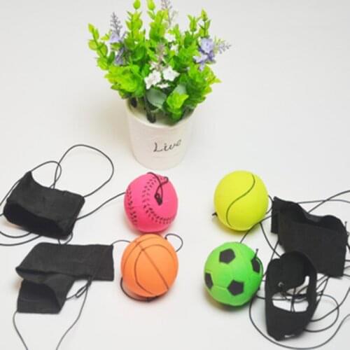 Children 60mm Bouncy Wrist Band Ball Elastic Rubber Ball For Wrist Exercise Hand Finger Stiffness Relief Wrist Bounce Ball