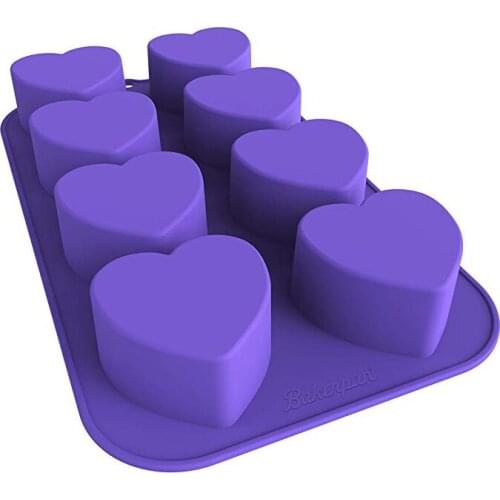 8 Cell Heart Shape Bakerpan Silicone Mini Cake Mold Silicone Chocolate Ice Cream Baking Mould Bar Drink Kitchen DIY Tools