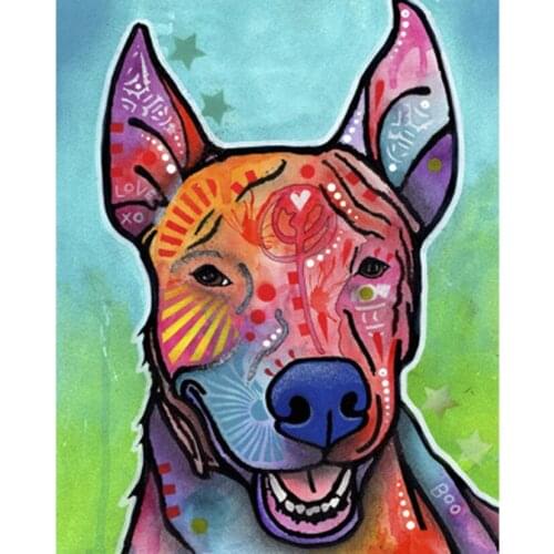 DIY Diamond Painting Color Dog Full Square/Round Rhinestones Embroidery Mosaic Cross Stitch Home Decoration JX422
