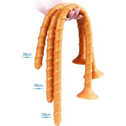 Super Long Anal Plug Dildo Flexible Liquid Silicone Butt Plug Sex Toy Vaginal Prostate Massage Stimulation for Men Women