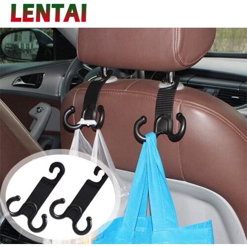 LENTAI 1PC Car Seat Back Bag hook Trunk double hook For Toyota Avensis Rav4 Audi Q5 A6 Lifan X60 Renault Captur Skoda Yeti Ford