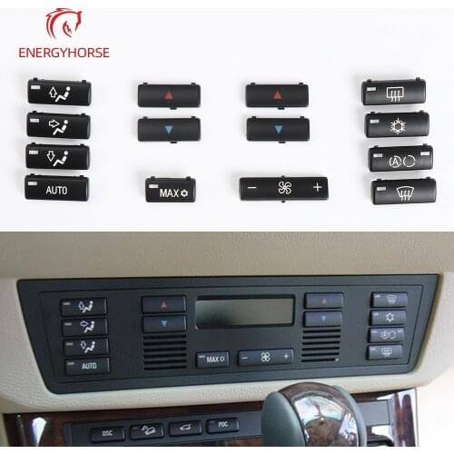 Car A/C Heater Climate Temperature Control Push Button Air Condition Key Cap Climate Control Cover For BMW 5 Series E39 X5 E53