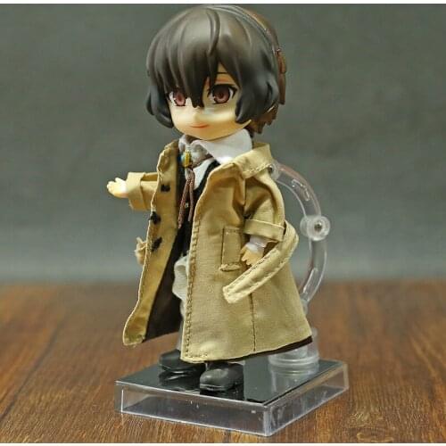 Bungo Stray Dogs Osamu Dazai Q Version Doll Action Figure Collectible Model Toy Real Clothes