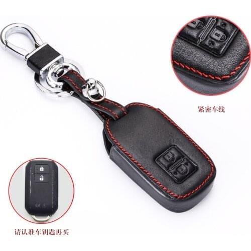 Genuine Leather Car Key Cover Case Set for suzuki swift 2017 2018 wagon r 2 Button Remote Key Holder