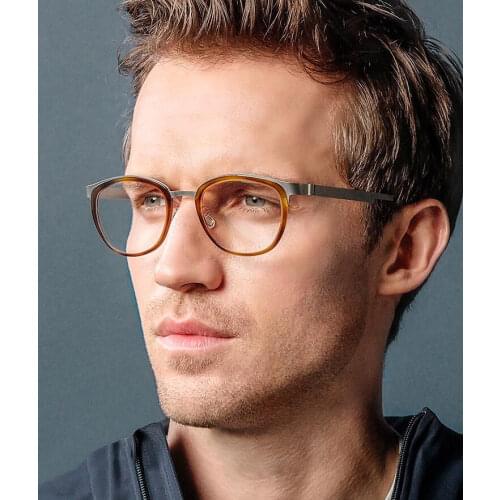 Denmark Brand Design Ultralight Glasses Frame Men Women Retro Circle Eyeglasses with Round Acetate Prescription Oculos De Grau