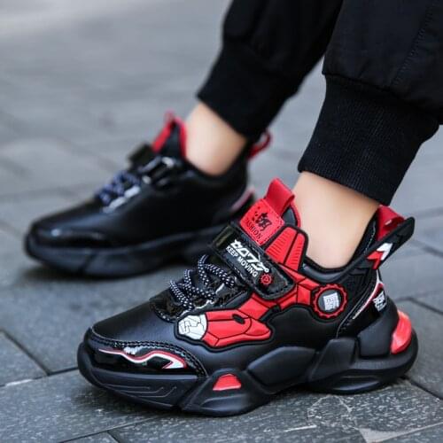 Kids Running Shoes Mecha Cartoon Boys Sport Shoes PU Leather Children Sneakers Fashion Boys Casual Shoes Chaussure Basket Enfant