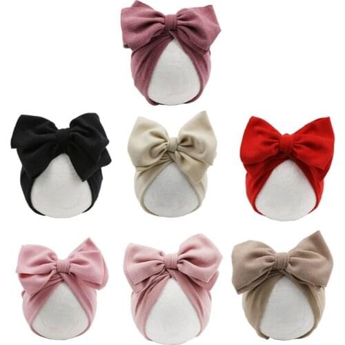 Baby Hat Girls Bows Turban Hats Infant Photography Props Cotton Kids Beanie Baby Cap Accessories Children Hats