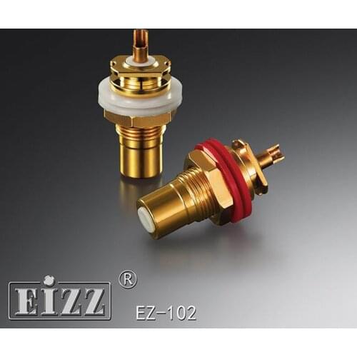 EIZZ EZ-102 RCA Signal Socket RCA Signal Audio Socket Jack Pure Gold Plated Phosphor Bronze Pair