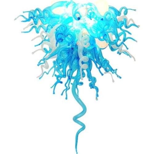 Energy Saving Light Source Bright Blue Glass Chandelier