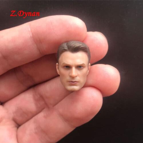 Custom 1/12 Scale Young America Hero Male Head Sculpt Male Headplay Chris Evans for 6 Inches Action Figure SHF Figurine