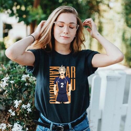 The Hottest Japanese Anime Oya Oya Oya Haikyuu Printed T Shirt Summer Cotton Black White Cotton Tee Loose Casual Hipster Tops