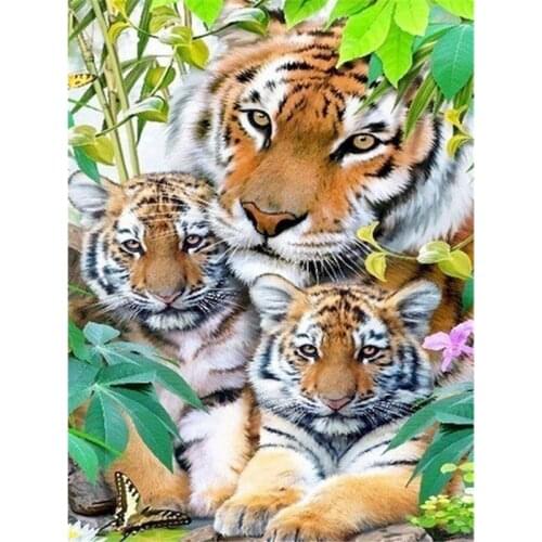 GATYZTORY Tiger Coloring By Numbers Animals Paint By Numbers Picture On Canvas Home Decor Acrylic paints
