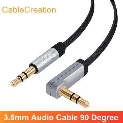 Aux Cable, CableCreation 3.5mm Auxiliary Audio Stereo Cord 90 Degree Right Angle Compatible Car,Home Stereos, Headphones, etc