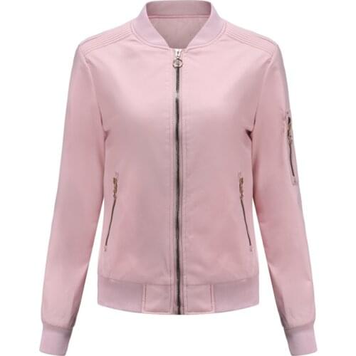 Quanss Fashion Womens Jackets 2021 New Spring Autumn Clothes Casual Baseball Coat Female Solid Color Basic Jacket Outwear