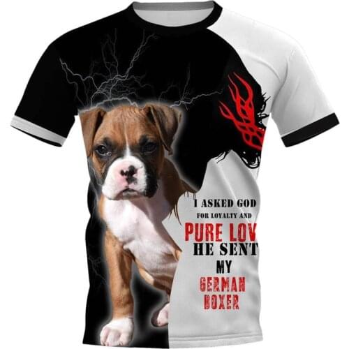 CLOOCL Mens T-shirt Animal German Boxer 3D Print Dog Black Lightning Tee Shirt Clothing Unisex Short Sleeve Tops Drop shipping