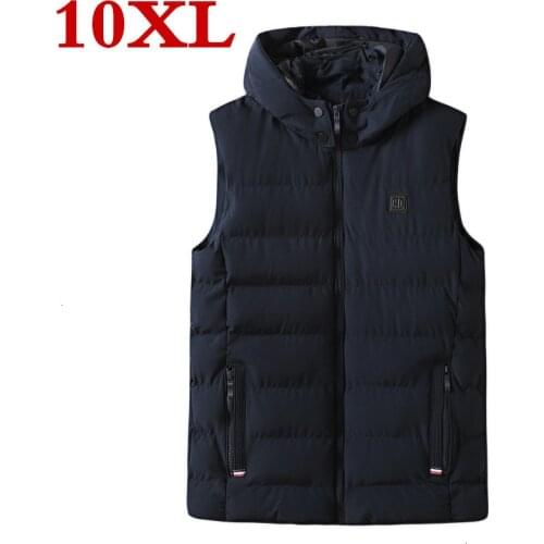 New big plus size 10XL 9XL 8XL high qualit Mens cotton vest winter Mens fashion vest casual warm Large size mens jackets