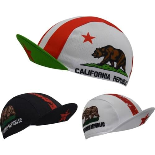 California Mens Cycling Caps New Black Riding Hat Breathable White Bicycle Headwear