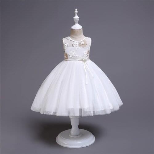 2020 new fashion childrens clothing Color matching children princess wedding flower girl dress